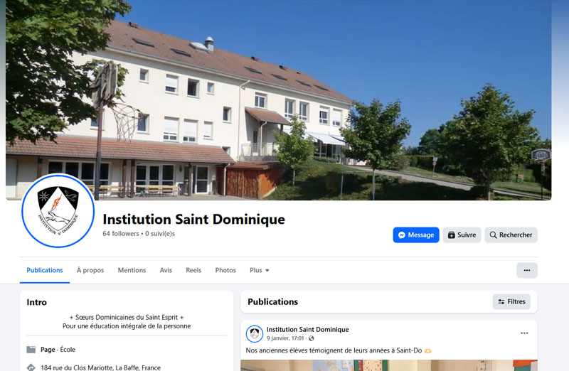 Lire la suite à propos de l’article Pages de réseaux sociaux de l&rsquo;Institution Saint Dominique